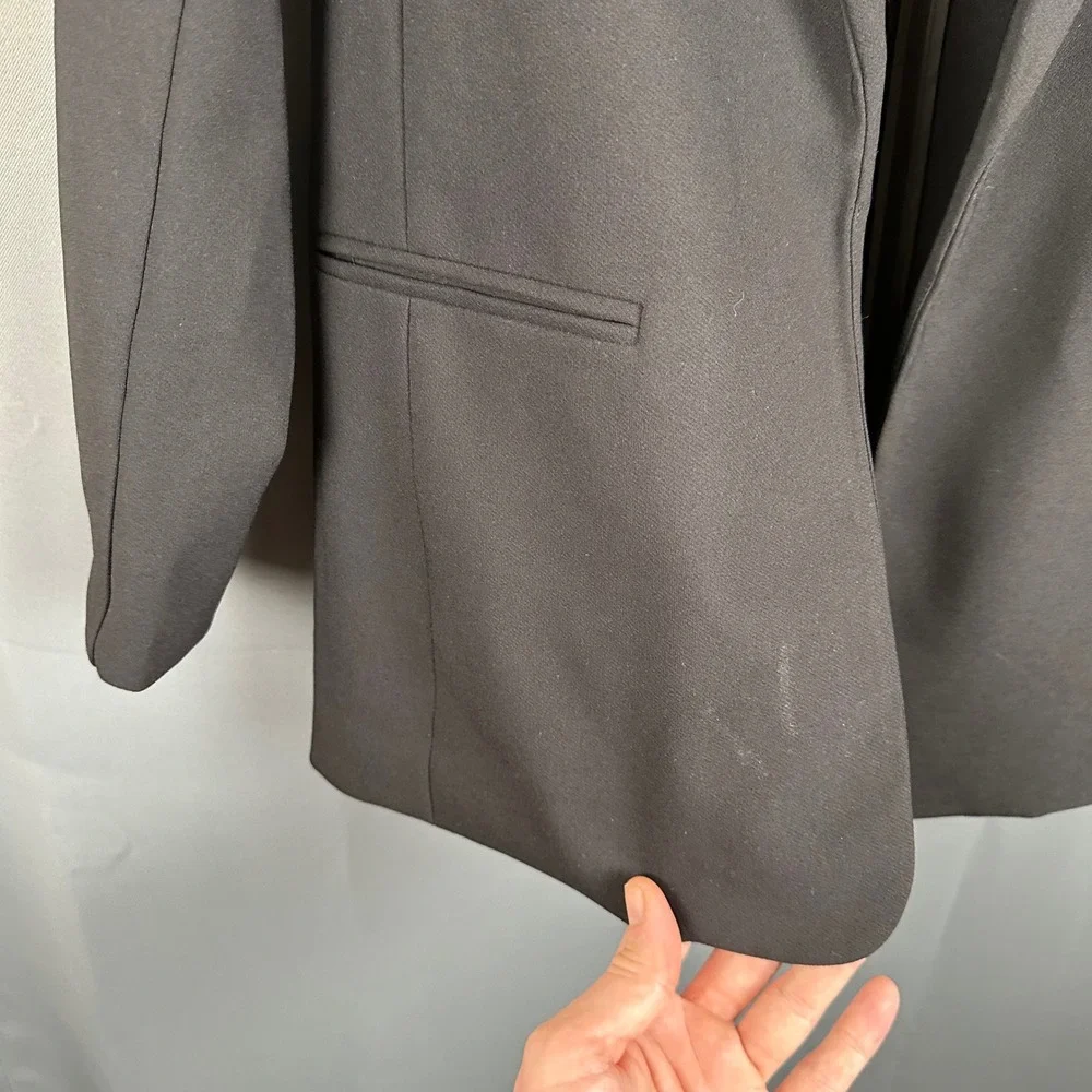 Anne Klein Womens Black Open Front Shawl Collar Blazer Jacket NWT Size S